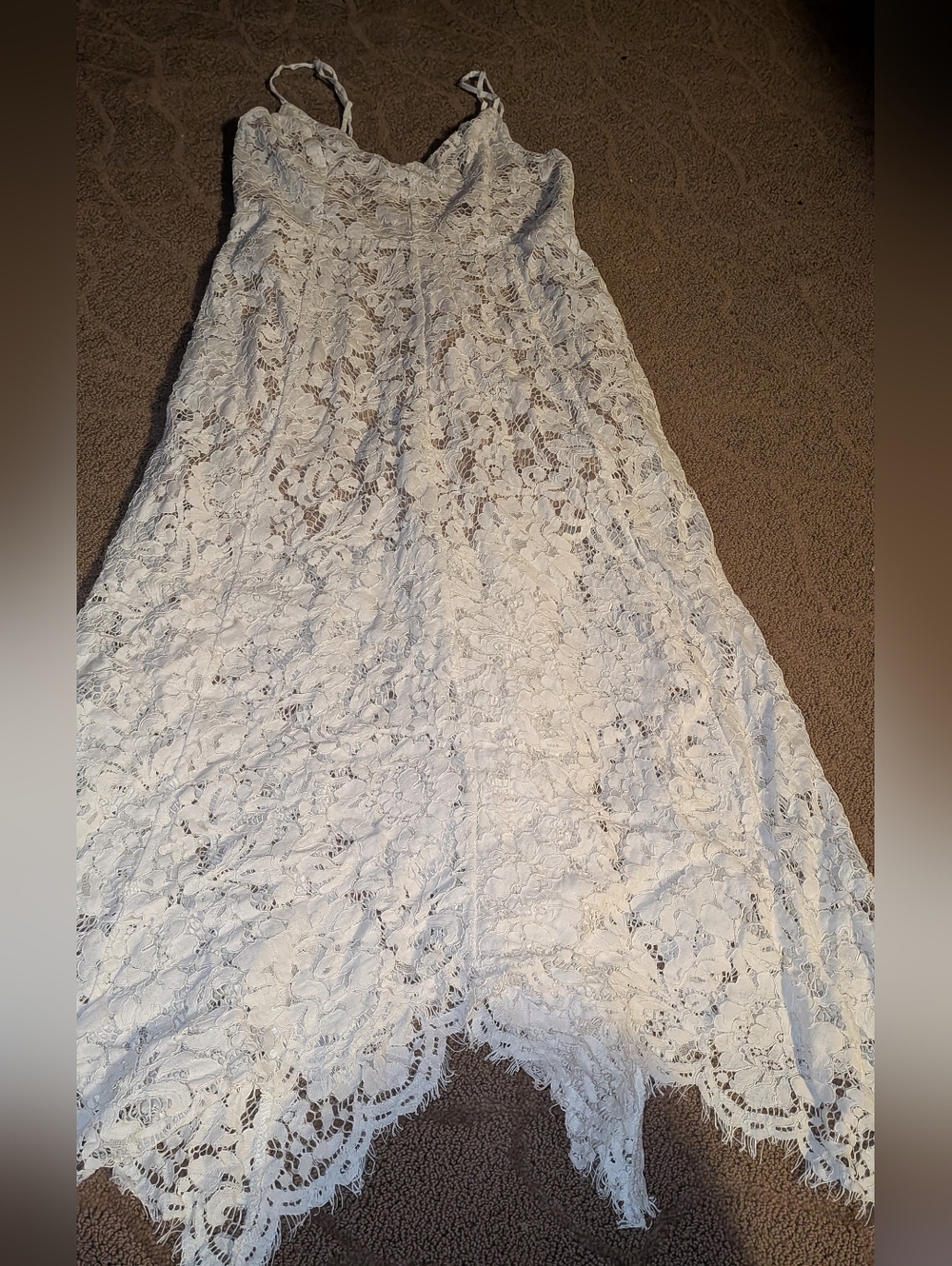 Lulu's White Lace GORGEOUS Midi Dress BEACH SUMMER WOMENS SMALL S $98